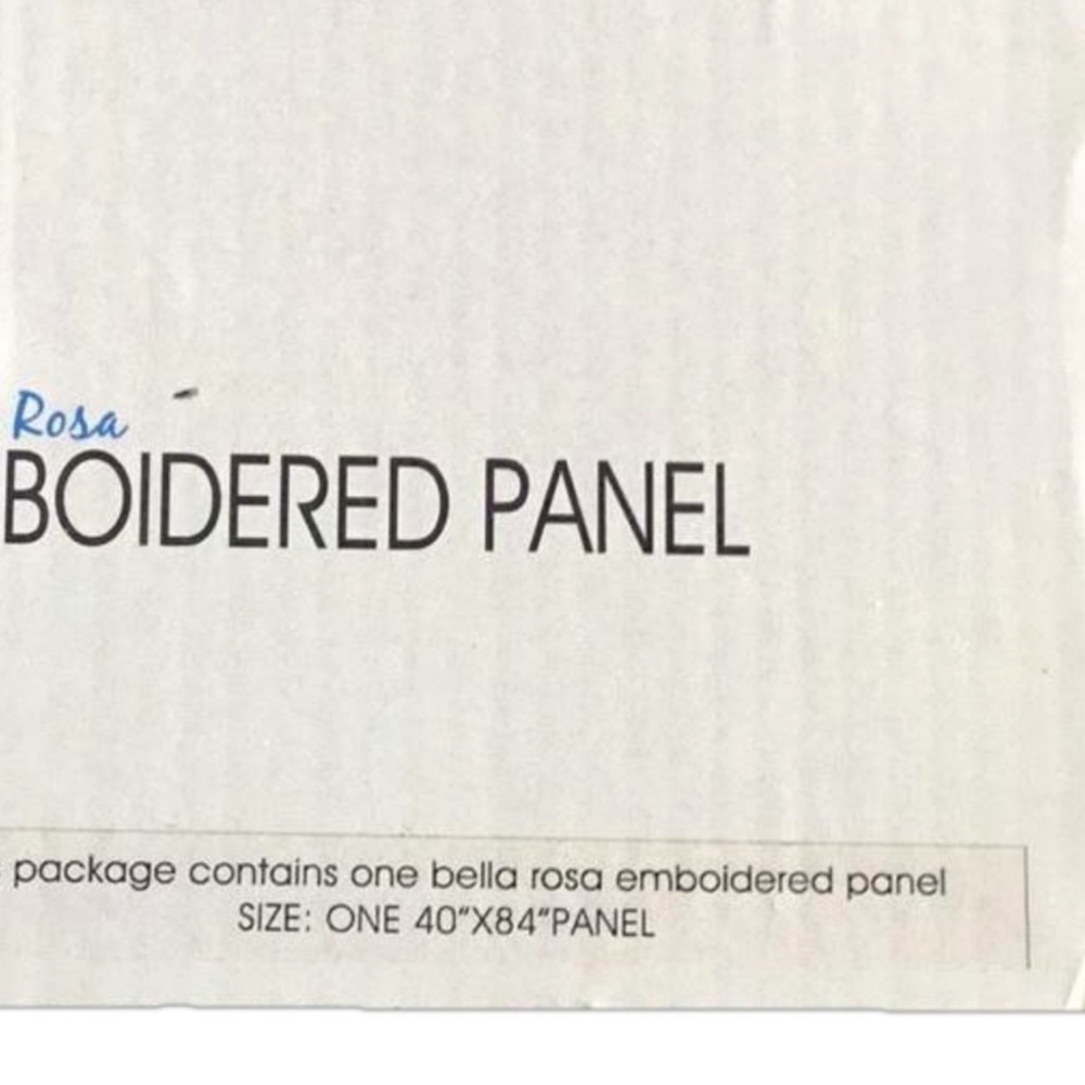 ‼️NWT Bella Rose Embroidered Blue Ruffle, flowers, Solid Long Curtain Panel - Picture 4 of 5